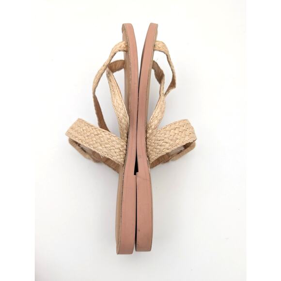 Splendid Sutton Faux Raffia Strap Thong Sandals Women's Tan Size US7M EU38 - Picture 6 of 12